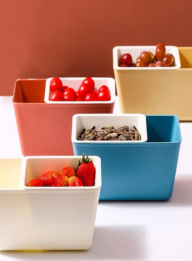 Shreeshann Strainer Basket Colander, Drain Fruit Plate Fruit Basket Snacks Nut Serving Bowls Trays Rectangular Fridge Fish Boxes Fruit Holder for Melon Seeds Candies Pistachios - Image 5